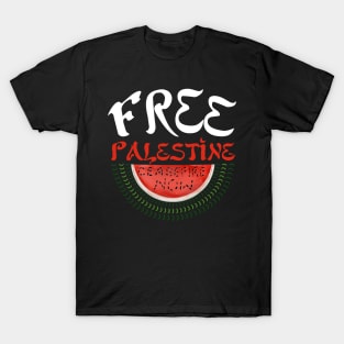 Free Palestine Watermelon Kefiah Peace No War Ceasefire T-Shirt